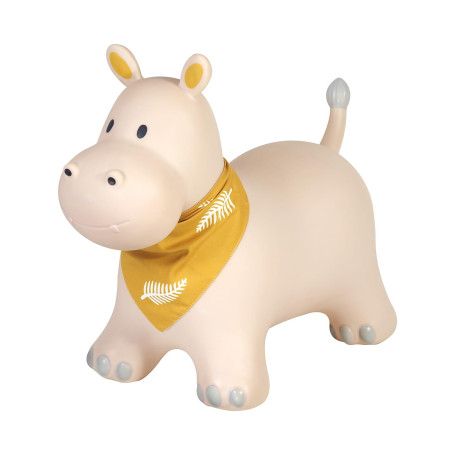 Kindsgut Animal Sauteur pour Enfants, Couleurs discrètes et Modernes, détails soignés, Pompe à air Incluse, Hippo