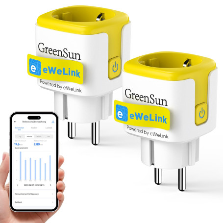 GreenSun Prise Connectée APP EWELink - Prise Connectée 16A Type F ProgrammateurPrise Electrique PriseConnectée AlexaPrise Progra