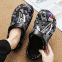 FLIOZY Sabots de Jardin Homme à Motif Camouflage – Chaussures Aquatiques Légères avec Sangle Réglable – Sabots Respirants en EVA