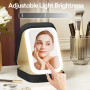 Cuteefun Miroir LED, Miroir de Voyage Lumineux avec Organisateur de Bijoux, 3 Couleurs de LumièRe, Luminosité Réglable, Recharge