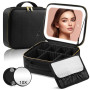 Trousse de Maquillage de Voyage avec Miroir LED, Trousse de Maquillage de Voyage avec Miroir éclairé, 3 réglages de Couleurs, Mi