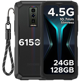 DOOGEE Blade10 Energy 4.5G Smartphone Incassable,Android 15 24GB RAM+128GB ROM/2TB,Telephone Portable Incassable 10.7mm 6.56" HD
