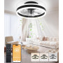 Nalezuns Ventilateur de Plafond, 40cm Ventilateur Plafond avec Lumiere Silencieux, 6 vitesses de, intensité variable, 3 couleurs