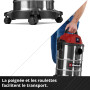 Einhell Aspirateur eaux et poussières TC-VC 2045 S (900 W, capacité d’Aspiration de 180 mbar, cuve en INOX de 20 l, roulettes, S