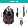 Mandrin auto-serrant SDS en métal - Adaptateur de mandrin hexagonal - Envergure : 1,5-13 mm - Filetage intérieur du mandrin : 1/