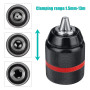Mandrin auto-serrant SDS en métal - Adaptateur de mandrin hexagonal - Envergure : 1,5-13 mm - Filetage intérieur du mandrin : 1/