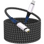 Câble USB-C vers USB-C,5m 240W charge rapide PD 5 A,gaine en nylon Compatible avec iPhone 17/16/15 Pro Max/Pro/Plus,Samsung Gala