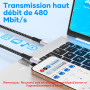 Câble USB-C vers USB-C,5m 240W charge rapide PD 5 A,gaine en nylon Compatible avec iPhone 17/16/15 Pro Max/Pro/Plus,Samsung Gala