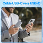 Câble USB-C vers USB-C,5m 240W charge rapide PD 5 A,gaine en nylon Compatible avec iPhone 17/16/15 Pro Max/Pro/Plus,Samsung Gala
