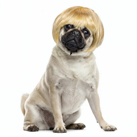 Cobee Perruque amusante pour chien et chat - Réglable - Costume amusant pour animal de compagnie - Pour chiens de petite, moyenn