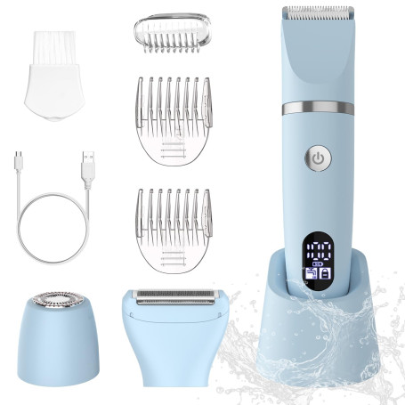 Scttomon Rasoir Electrique Feminin Tondeuse précise pour visage et zones sensibles, Tondeuse à poils corporels pour visage, jamb