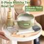 8 Pièces Matcha Kit, Cérémonie Matcha Set, Avec Fouet-Matcha,Bol Bec Verseur,Cuillere,Fouet,Support De Fouet,Tamis, Céramique Co