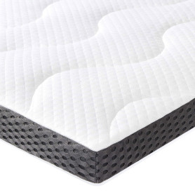 Amazon Basics Surmatelas de Mousse à Mémoire de Forme avec Gel Rafraîchissant Moelleux, 135 x 190 x 7 cm, Blanc