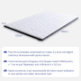 Amazon Basics Surmatelas de Mousse à Mémoire de Forme avec Gel Rafraîchissant Moelleux, 135 x 190 x 7 cm, Blanc