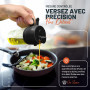 PORTENTUM 500 ml Spray huile cuisine 2 en 1 foncé anti-lumière de cuisson - Vaporisateur huile avec flacon de qualité alimentair