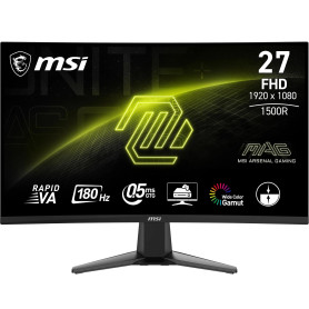 MSI MAG 27C6F écran Gaming incurvé FHD de 27" - Dalle Rapid VA 1920 x 1080 1500R, 180 Hz / 0,5ms (GtG, Min.), Adaptive-Sync - DP