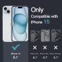 JETech Coque pour iPhone 15 6,1 Pouces, Anti-Jaunissement Étui de Protection Antichoc, Housse Anti-Rayures Dos Transparente (Tra