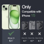 JETech Coque pour iPhone 15 6,1 Pouces, Anti-Jaunissement Étui de Protection Antichoc, Housse Anti-Rayures Dos Transparente (Ver