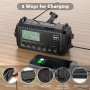 Radio Dab/FM Portable, Solaire Dynamo 5000mAh, Manivelle Solaire, Survie Dab de Solaire Chargeur USB avec Alarme SOS d'urgence, 