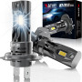 KATUR Ampoule H7 LED 20000LM +400% Lumière, 6000K Blanc Anti Erreur Extrêmement Brillant 100W Ampoule H7 LED pour Voiture(Pack d