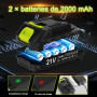 VOERJIA Perceuse Visseuse Sans Fil 21V, Perceuse Percussion Brushless avec 2 Batteries 2000mAh, 65Nm Couple Max, 20+3 Réglages d