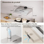 Soonye Hotte Aspirante 60cm Classe A+++, Hotte Cuisine,220 m³/h,Moteur sans balais,Évacuation ou Recyclage,Filtre au Charbon Inc
