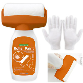 KBIBCK Brosse Roulante de Réparation Murale, 500g Retouche Peinture Blanc Mur, Brosse à Rouleau avec Pâte de Réparation Murale, 