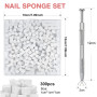 Qufiiry 300 PCS Nail Art Brosse Éponge, Eponge Babyboomer Ongle, Nail Art Éponge Dégradé, Utilisé pour Vréer une Variété de Moti