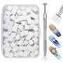 Qufiiry 100 PCS Nail Art Éponge dégradé, Avec Pince Métallique,Eponge Babyboomer Ongle,Utilisé pour Vréer une Variété de Motifs 