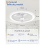 ZMISHIBO 50W Ventilateur de Plafond avec Lumière Ø50cm, 3 Couleurs, 6 Vitesses, Télécommande & Application, Mémoire, Luminosité 
