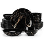 LOVECASA Daphne - Assiettes Service de Table 6 Personnes, Vaisselle Complète Moderne en Porcelaine, 24 Pièces (Assiettes Plates,