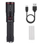 Alonefire SV96 RGBW 4 Couleurs Multicolore LED Lampe Torche Rechargeable USB C Blanc Vert Lumière Bleue, Lampe de Poche Rouge St