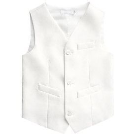 Gentleman Vêtements Habillé Gilet pour Enfant Garçon Petit Veston sans Manche Veste Costume d'honneur Mariage Cérémonie Déguisem