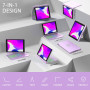 SZO Clavier Coque pour iPad 9/8/7ème Génération 10.2" 2021/2020/2019, 360° Touchpad Flip Coque Dure Slim Cover, 7 Rétroéclairage