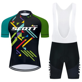 Moxilyn Maillot de Cyclisme + Cuissard Homme Tenue Cycliste Respirant Manche Courte Séchage Rapide T-Shirt VTT Velo de Route