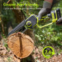 Supstable Mini Tronçonneuse 6 Pouces/Sécateur Électrique Sans Fil 33 mm, 2-en-1 Kit Outil de Jardin avec 2 × 2000 mAh Batteries,