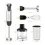 Bonsenkitchen Mixeur Plongeant, 4-en-1 Mixeur Plongeur Multifonction 1000W, 20 Vitesse Réglable, avec Fouet, Hachoir de 500ml et
