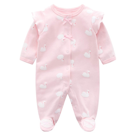 Bébé Filles Combinaison Barboteuses Pyjamas Coton Grenouillère Manches Longues Body 0-3 Mois