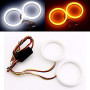 Qasim 1 paire LED Angel Eyes 70MM Halo Rings Blanc/Ambre Switchback 4014 SMD Yeux d'Ange pour Feux Diurnes DRL Phare de Voiture 