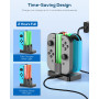 FYOUNG 4 en 1 Chargeur pour Compatible avec Joy Con pour Switch & OLED Model, Station de Charge pour Pro Manettes