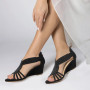 PIZZ ANNU Sandales Femme Été Compensées à Plateforme Escarpins Strass Sandale à Talon Compensé Mode Confort pour Soirée Mariage 
