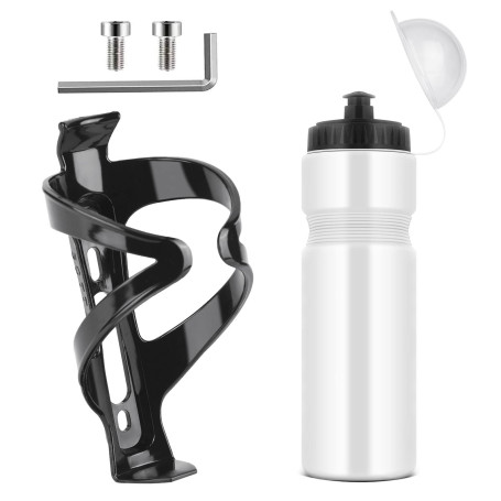 Ainiv Porte Bidon de Vélo avec Gourde Vélo 750ML, Bidon de Sport de Haute Qualité sans BPA, Blanc