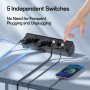 Kemelo Multiprise avec Interrupteur Individuel, 9 en 1 multiprise Plate avec 4 Sortie AC, 2 EU Ports, 3 USB Ports, pour Le Burea