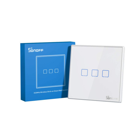 SONOFF 433MHz Télécommande RF sans fil 86 Type Panneau mural Sticky 3 Gang