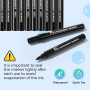 Blendura Marqueur Noir Indélébile Lot de 12, Feutre Indelebile à Pointe Conique 2-3 mm Moyenne Marqueurs Permanents pour Plastiq