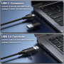 Tccmebius Hub USB Alimenté à 10 Ports Aluminium USB 3.0 Data Hub avec Interrupteur Séparé LED, Adaptateur d'alimentation 12V/3A,
