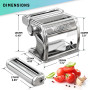 VeoHome Machine à pâtes Manuelle avec séchoir - Acier Inoxydable Outil Polyvalent réglable en épaisseur, laminoir et manivelle -