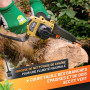 GRÜNTEK Mini Tronçonneuse à Batterie Scie Tronconneuse Électrique Sans Fil Brushless Élagueuse de Jardin avec 2 Batteries, 2 Cha