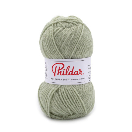 Phildar - Pelote de Laine Phil Super Baby - Laine à Tricoter - 70% ACRYLIQUE,30% LAINE D'AGNEAU - Aiguille n°3 - Couleur TILLEUL