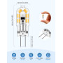 Ampoule G4 LED, 1W 173LM Ampoules LED G4 Classe C, équivalent 15W 20W Halogène, AC/DC 12V 3000K Blanc Chaud, Ampoule Economie d'